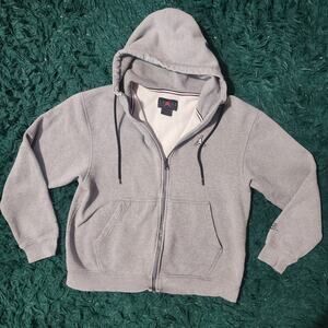 Nike Air Jordan Zip Hoodie Gray Fleece Lined Full Zip Sweatshirt Size M